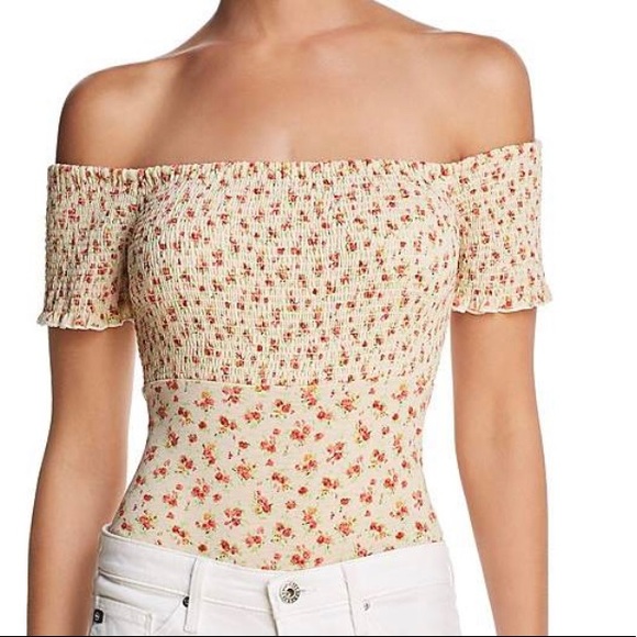 Floral off the shoulder bodysuit S - Picture 1 of 2
